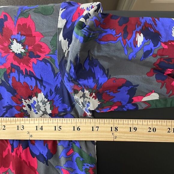 Fossil Silk Floral 3/4 Sleeve Dress Size 4 - Picture 6 of 7